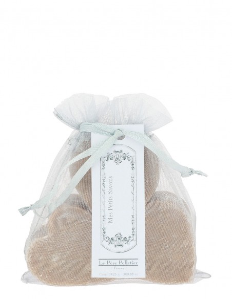 Pochon Organdi Mes Petits Savons Coeur 3x25g